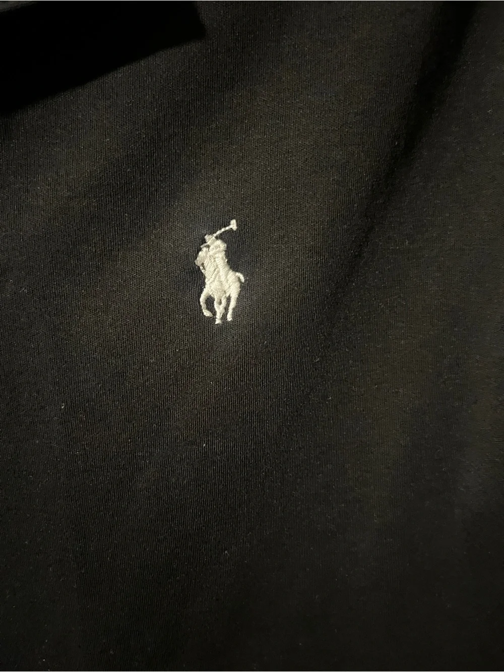 Ralph Lauren Black Polo with White Pony Logo